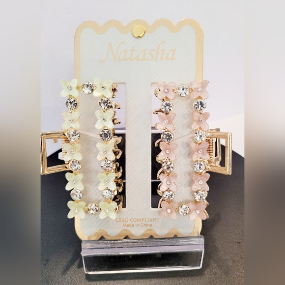 Accessories - Natasha Claw Floral Hair Clips